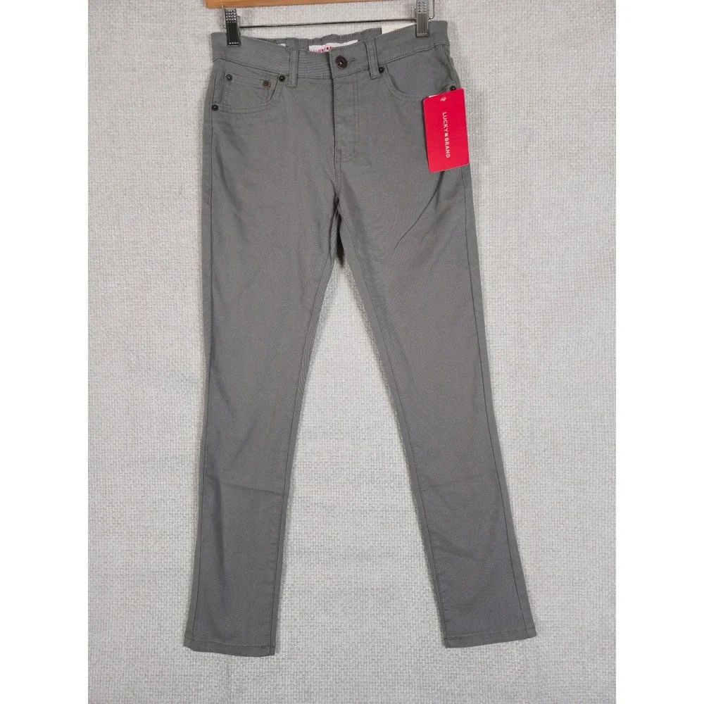 Lucky Brand Skinny Stretch Pants Gray Girls Size‎ 12 Adjustable Waist  NWT